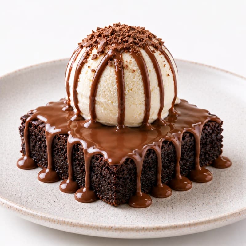 Nutella Brownie with Ice Cream