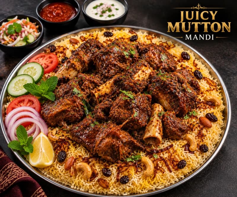 Mutton Ghee Roast Mandi (2pc)